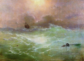 Ivan Aivazovsky embarque dans une tempête Vagues de l’océan Peinture à l'huile